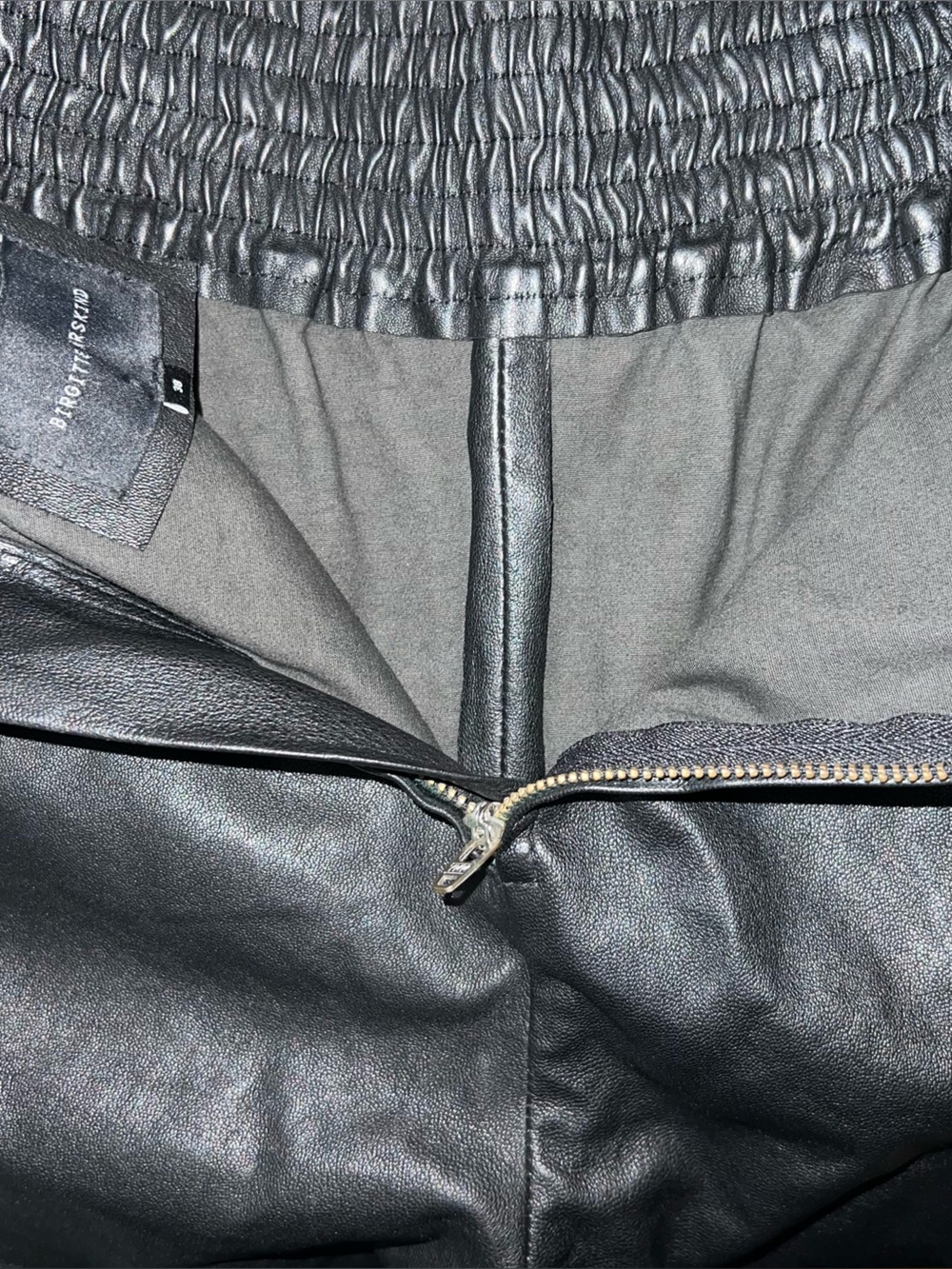 Birgitte Herskind Black Genuine Leather Bermuda Shorts High Waist EU 38 US 6 - Picture 5 of 11